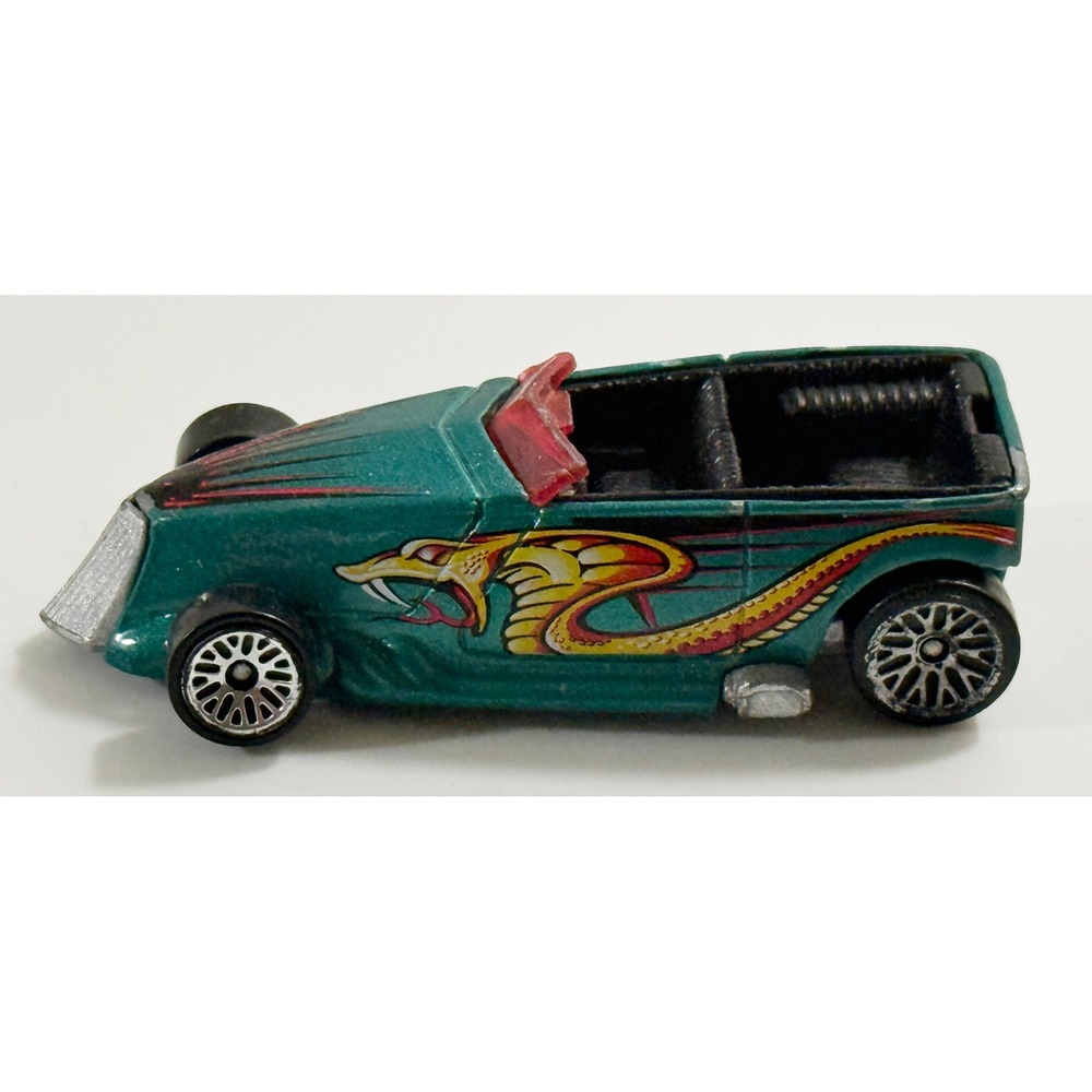 Hot Wheels Phaeton Toy Car Kids 1:64 Teal Green Cobra Snake Graphics 1999